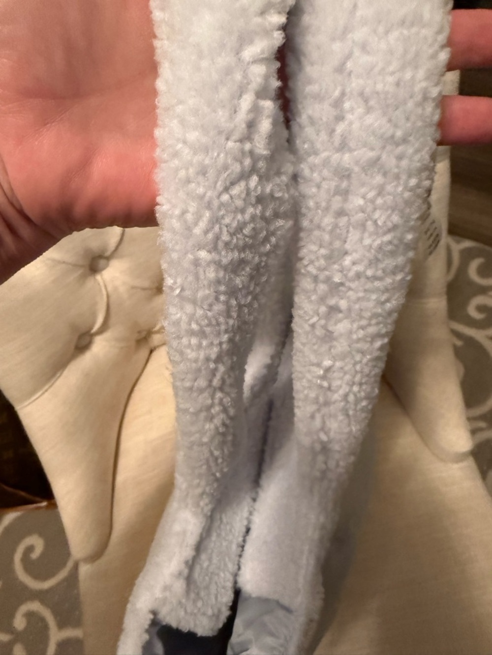 PINK Victoria's Secret Plush Sherpa Tote in Light Blue - Picture 5 of 7